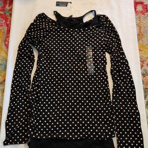 GAP kids top sz XXL 14 16 mock two piece black pink hearts NWT